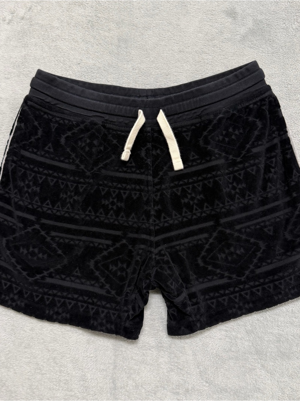 Chubbies Men's Medium Black Velour Lounge Wear Shorts Drawstring 5.5”